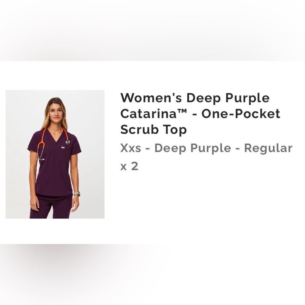 Figs Women's Catarina Top in Deep Purple XXS
